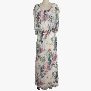 Piazza Del Tempio Maxi Dress Womens S Floral Silk Made In Italy Feminine Wedding
